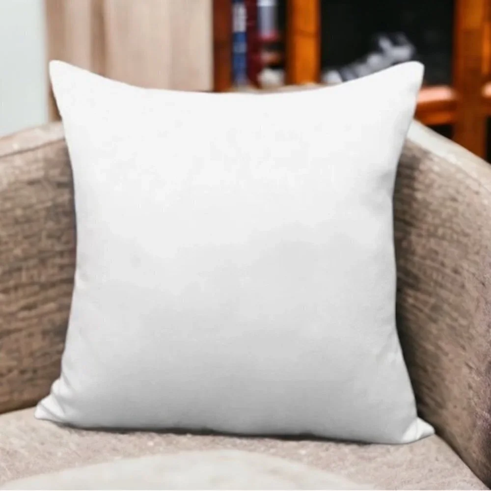 Pillow Cover Cat Print Zip Close Large Square White Tan Black Multicolor 17.7 in